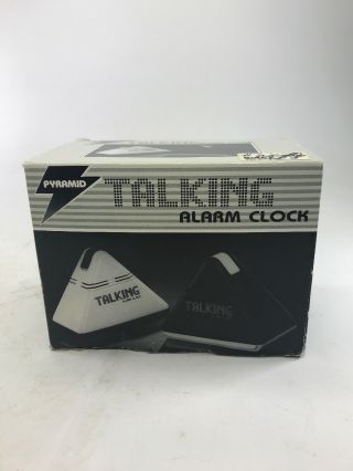 Retro Vintage Pyramid Talking Alarm Clock T - 10 Black MISSING BATTERY COVER 2