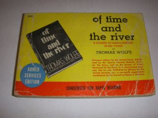 Of Time And The River By Thomas Wolfe,  Armed Services Edition 1013,  1935,  Pb