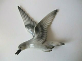 Vintage Flying Grey Seagull Bird - Ceramic Wall Hanging Figurine - Germany
