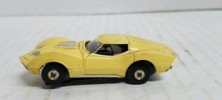 Vintage Aurora Thunderjet Mako Shark Lt.  Yellow Corvette Ho Slot Car