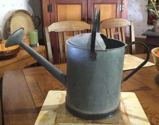 2 Gallon Vintage Galvanized Metal Watering Can