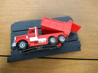 Vintage TYCO Slot Car ELECTRIC TRUCKING Red Dump Truck 5