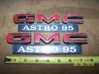 Set Of 2 Vintage Gmc Astro 95 Big Truck Emblem Badge Symbol Logo Oem
