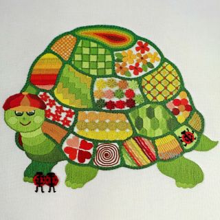 Tommy Turtle Sampler Vintage Crewel Embroidery Kit Chris Davenport Retro Crewel
