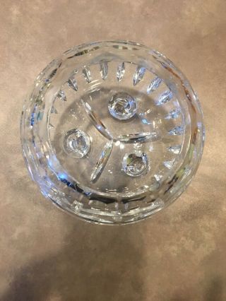 Vintage Bohemian Cut Crystal Glass Rose Bowl Vase Clear Footed 2