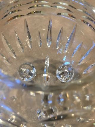 Vintage Bohemian Cut Crystal Glass Rose Bowl Vase Clear Footed 3