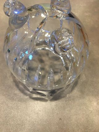 Vintage Bohemian Cut Crystal Glass Rose Bowl Vase Clear Footed 7