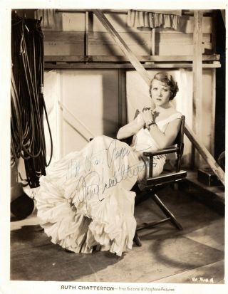 Stage & Movie Actress Ruth Chatterton,  Signed Vintage Studio Photo