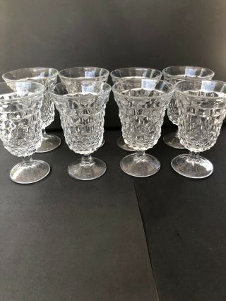 Vintage Fostoria American Pattern Footed Water Glasses 12oz Set Of 8