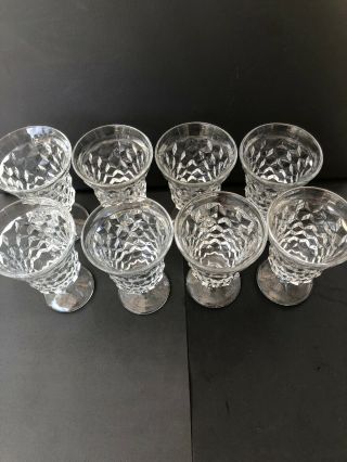 VINTAGE FOSTORIA AMERICAN PATTERN FOOTED WATER GLASSES 12oz SET OF 8 2
