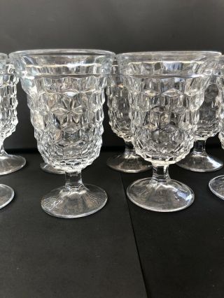 VINTAGE FOSTORIA AMERICAN PATTERN FOOTED WATER GLASSES 12oz SET OF 8 3
