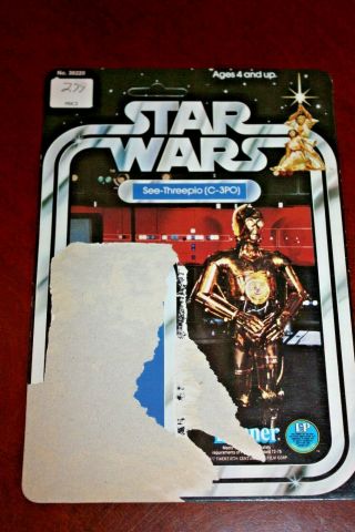 Vintage Kenner Star Wars 12 Back C - 3po Cardback 1977 Card Back Unpunched