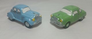 Vintage Porcelain Hand Painted Cars From The 70s