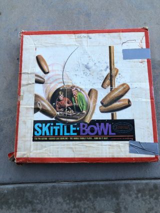 Vintage 1967 Skittle Bowl Game By Aurora With Rules