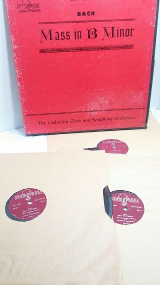 Vintage Gramophone Vinyl LP Record Set of 3 Bach Mass in B Minor Cathedral Choir 2