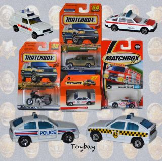 8 Vintage Matchbox / Corgi Police Vehicles Opel,  Chevy,  Rover,  Ford,  Jaguar