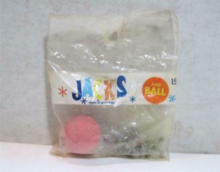 Vintage Jax Jacks Kids Game Metal Toy W/ Ball - Wells Mfg Co.  Ohio Usa.