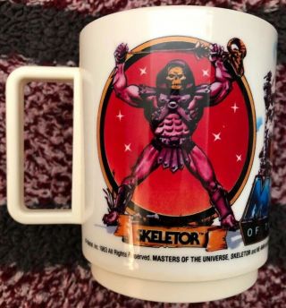 Masters Of The Universe He - Man Skeletor Deka Plastic Vintage Mug 1983 Mattel