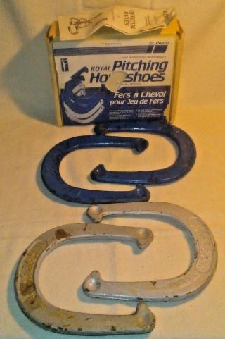 Vintage Set Of 4 Royal Brand Pitching Horseshoes St.  Pierre Worcester Ma