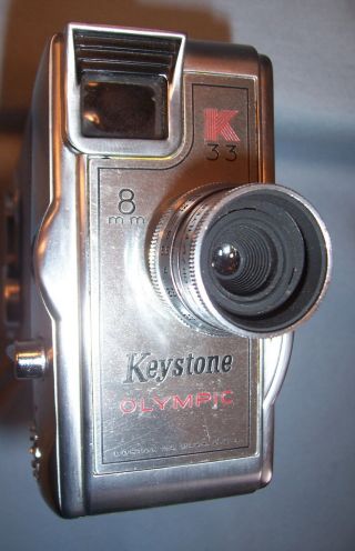 Keystone K33 Olympic 8mm Film Motion Picture Movie Camera Elgeet f2.  3 E 2.  5 Lens 3
