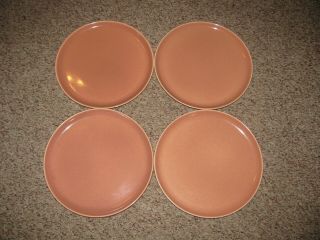 Russel Wright 4 Dinner Plates American Modern Coral Pink Steubenville Vtg Excel