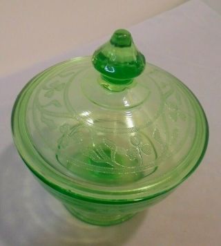 Cloverleaf By Hazel Atlas,  Green Candy Dish,  4.  75 " Across Top 5.  75 " Tall Vintage
