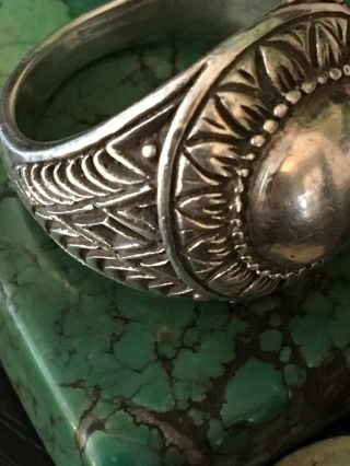 Wonderful Vintage Native American Sun Ring Sterling Silver 8 G Sz 7 1/2 2
