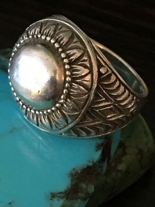 Wonderful Vintage Native American Sun Ring Sterling Silver 8 G Sz 7 1/2 3