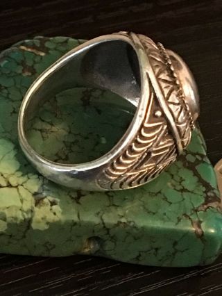 Wonderful Vintage Native American Sun Ring Sterling Silver 8 G Sz 7 1/2 5