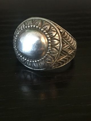 Wonderful Vintage Native American Sun Ring Sterling Silver 8 G Sz 7 1/2 7