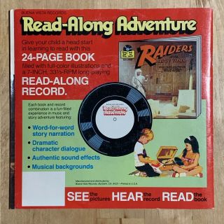 Raiders of the Lost Ark - 24 Page Read - Along Book and Record - Indiana Jones 2