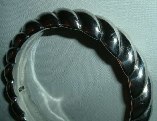 Vintage 925 Sterling Silver Wide Bangle Bracelet 8 " - 37 Grams