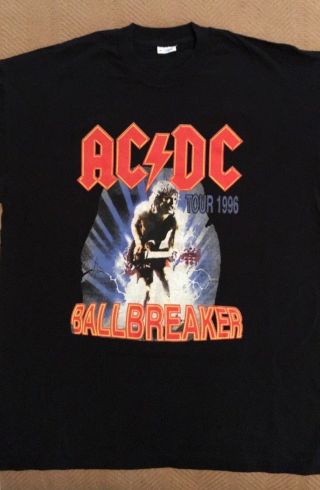 Vintage Authentic Ac/dc 1996 Ballbreaker European Tour Shirt Xl Angus