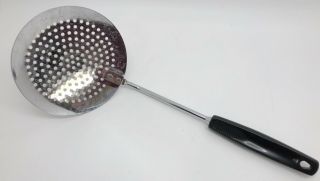 Vintage Foley Chrome - Plated Skimmer Strainer Fryer Spoon Utensil (rf993)