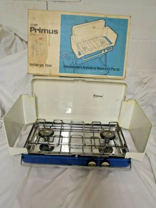 Vintage Retro Primus Camping Stove Premier 2066 Made In Australia Box