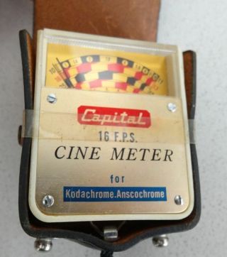 Vintage Capital Cine Meter,  16 F.  P.  S.  Light Exposure For Kodachrome Anscochrome