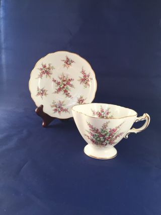 Vintage Hammersley Purple/white Flowers Bone China Tea Cup & Saucer England