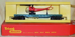 Vintage Tri - Ang Railways Oo Gauge Model Train Nato Operating Helicopter Car