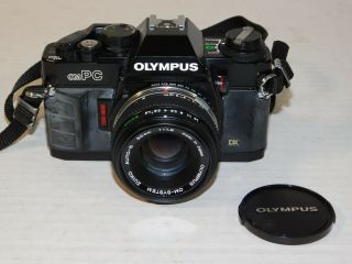 Olympus Om Pc Slr 35mm Film Camera Om - System Zuiko Auto - S 50mm 1:1.  8 Lens Japan