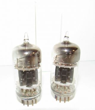 Matched Pair - Sylvania 5751 Black Plate,  3x Mica Vacuum Tubes.  Tv - 7 Test Strong.