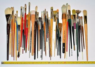 50 Vintage Artists Brushes Different Sizes / Manufacturers