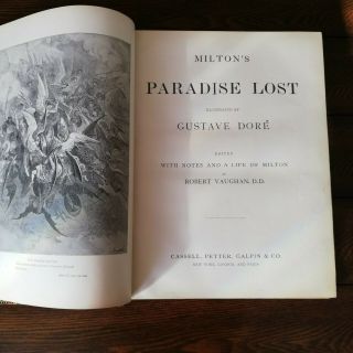 Milton - Paradise Lost (Dore illustrations,  leather bound large folio,  1880 ' s) 5