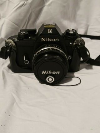 Nikon Em Camera With Flash 50mm Lens Photography With Cases
