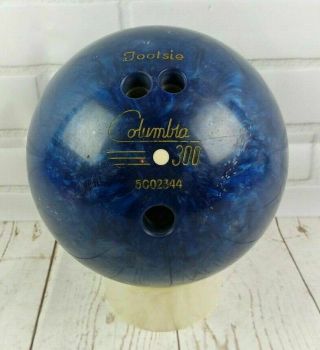 Vintage Columbia 300 Blue Bowling Ball White Dot 12 Lbs