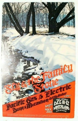 Vtg Winterland Concert Poster 1st 1970s Sly & The Family Stone Little Sister