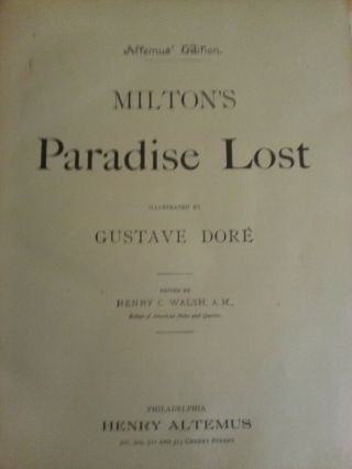 Milton ' s Paradise Lost Illustrated by Gustave Dore Vintage 6