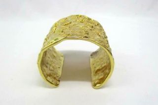 Vintage Ben Amun Bracelet Cuff Gold Tone Textured
