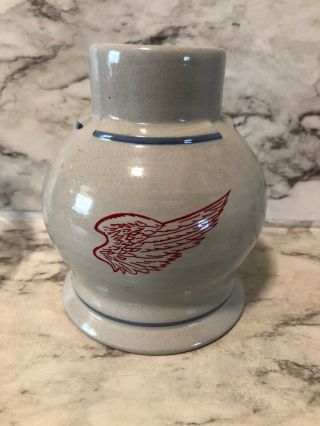 Vintage Red Wing Stoneware Pottery Glass Lamp HTF 11” 2