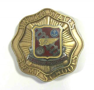 Vintage Us Army Transportation School Crest Military Pin Badge