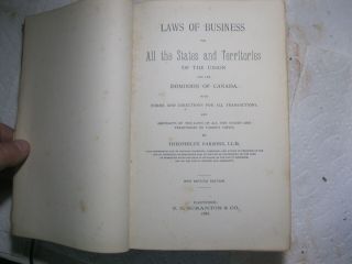 VINTAGE LEATHER BOOK LAWS OF BUSINESS PRINTED IN 1886 AND THE DOMINION OF CANADA 3